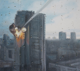 <Rainy Day-War(UK)>. 62x62cm. 캔버스에 유화. 2022