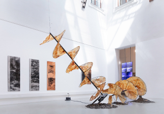 Signar Taupe _ Motor, Steel, Latex, Silicone Oil, Melted analogue Photoemulsion, artist book_2024