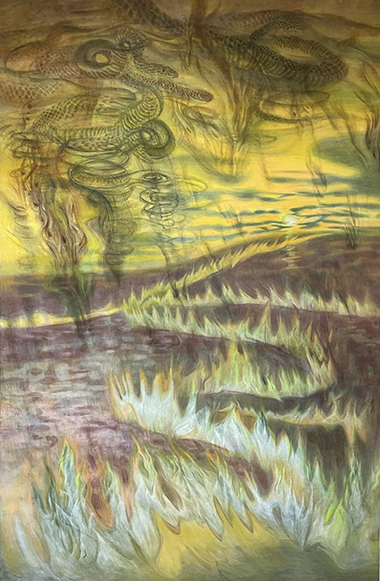 1. <탈피>, 장지에 분채, 194×130.3㎝, 2024