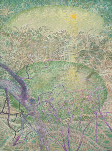 2. <Pond>, 장지에 채색, 116.8×91㎝, 2024
