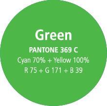 Green PANTONE 369C Cyan 70% + Yellow 100%, R75 + G171 + B39