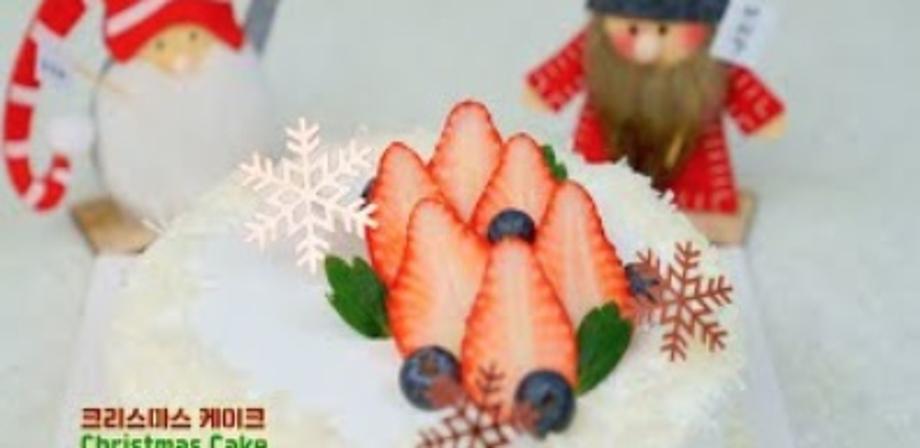 크리스마스 딸기 케이크 만들기 이미지
